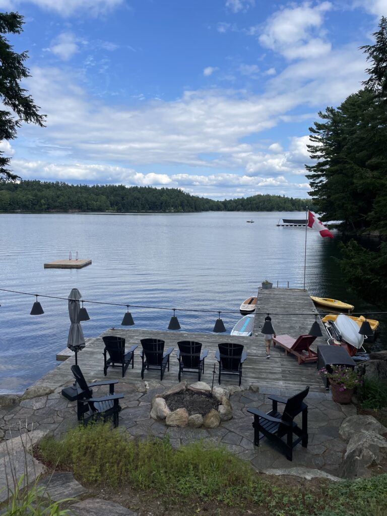 The beautiful view at a (not my) cottage after achieving career success in Canada